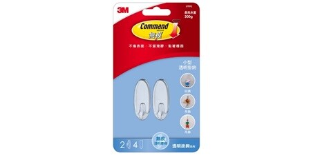無痕™ 小型透明掛鉤
