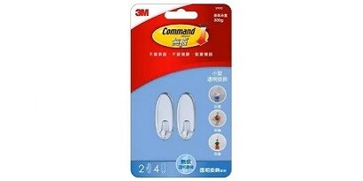 無痕™ 小型透明掛鉤
