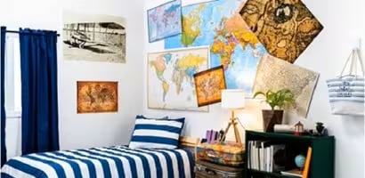 在臥室使用無痕相/畫框掛扣掛起海報