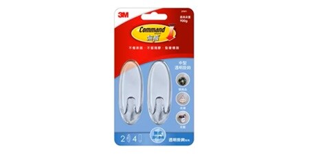 3M™ 無痕™ 中型透明掛勾
