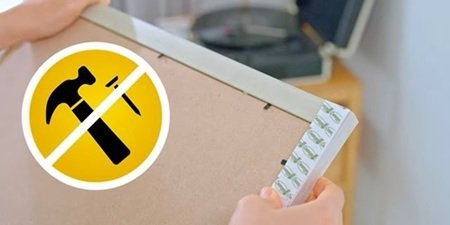 使用無痕相/畫框掛扣，無需釘牆即可掛畫/相框
