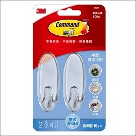 無痕™ 透明中型掛鉤