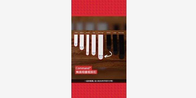 各種尺寸的無痕相/畫框掛扣
