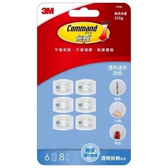 3M™ 無痕™ 透明迷你掛鉤 37006CLR
