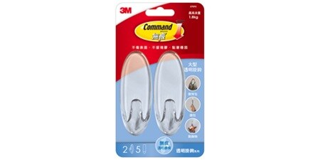 3M™ 無痕™ 大型透明掛鉤
