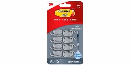 無痕™ 小型透明電線掛鉤
