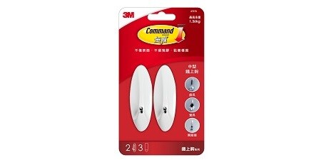 無痕™ 中型透明掛鉤

